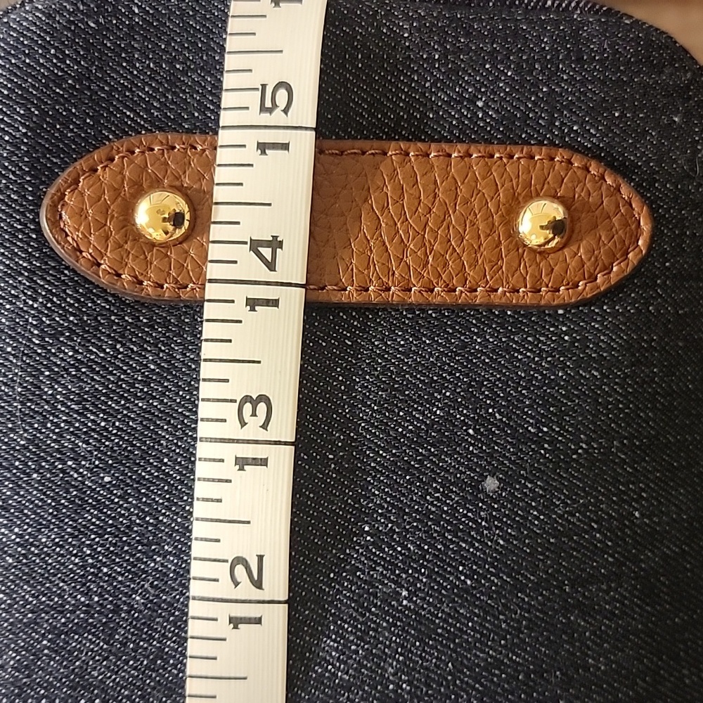 Lauren Ralph Lauren Denim Blue Tote with Cream Accents NWOT - Picture 9 of 10